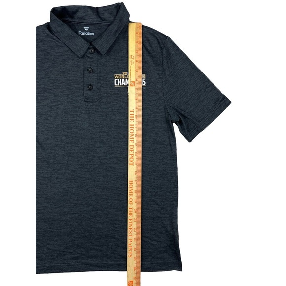 Fanatics MLB 2020 World Series Champions LA Dodgers Short Sleeve Polo‎ Sz M Gray - Picture 2 of 7